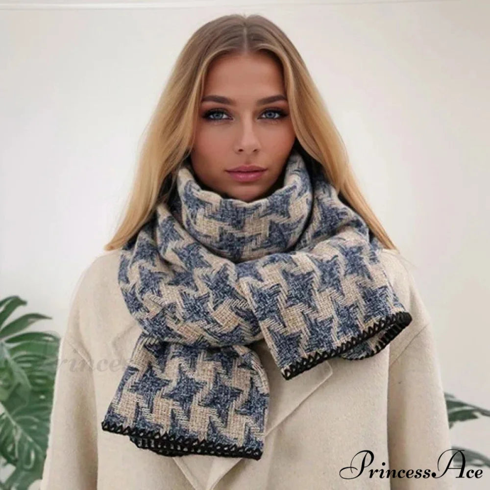 Checkered Cashmere Wrap Winter Scarf scarf-241228