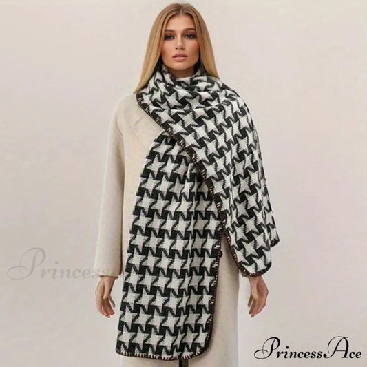 Checkered Cashmere Wrap Winter Scarf scarf-241228