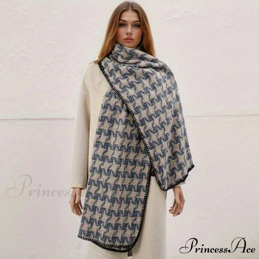 Checkered Cashmere Wrap Winter Scarf Color2 / 65x200cm scarf-241228