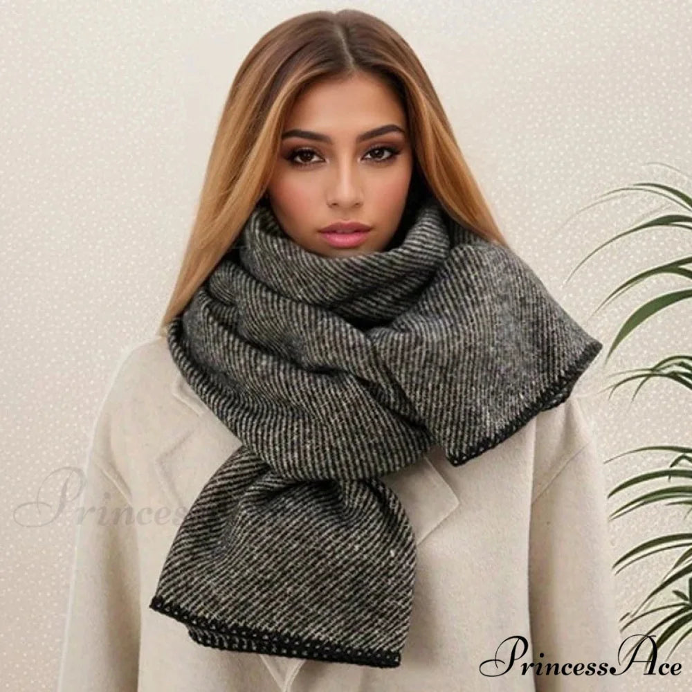 Checkered Cashmere Wrap Winter Scarf Color4 / 65x200cm scarf-241228