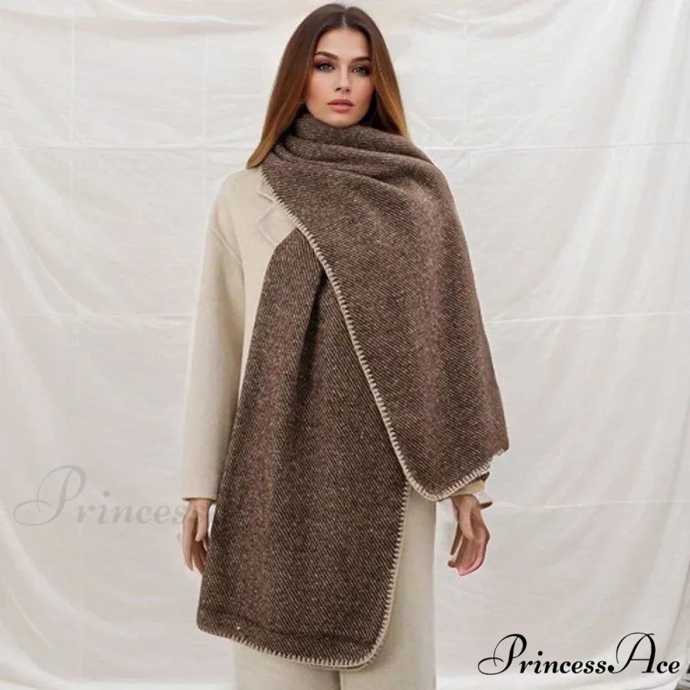 Checkered Cashmere Wrap Winter Scarf Color6 / 65x200cm scarf-241228