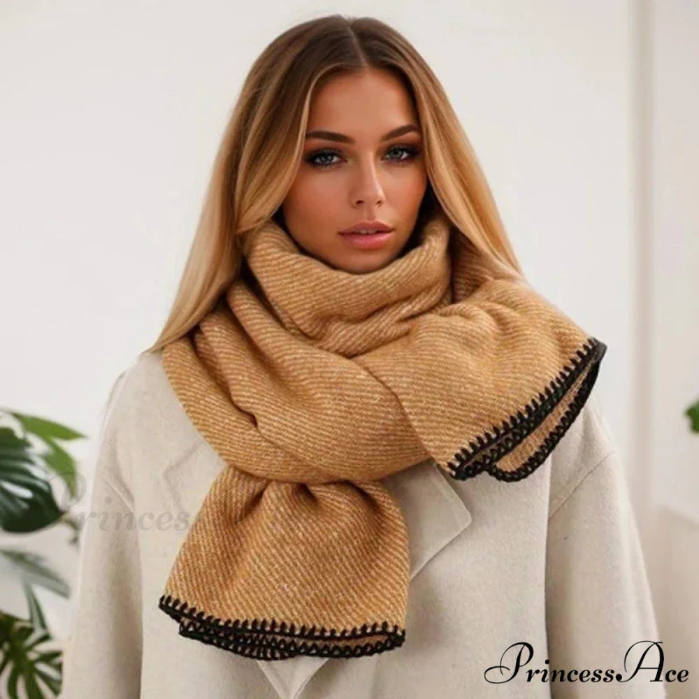 Checkered Cashmere Wrap Winter Scarf Color7 / 65x200cm scarf-241228