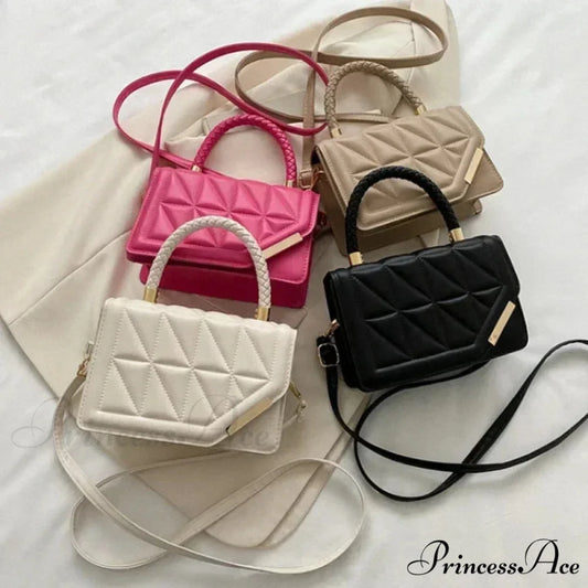 Checkered Faux Leather Designer Petite Crossbody Purse handbag-250126