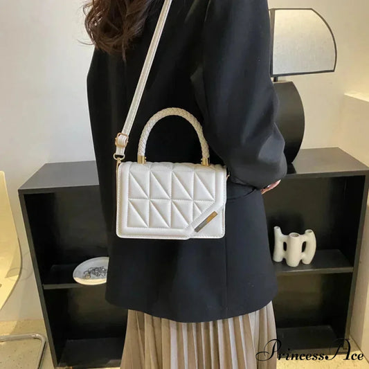 Checkered Faux Leather Designer Petite Crossbody Purse handbag-250126