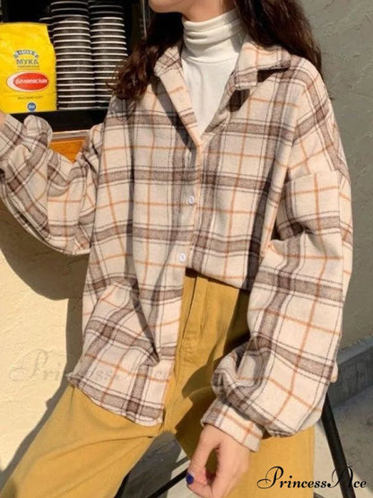 Checkered Long Graceful Sleeve Blouse