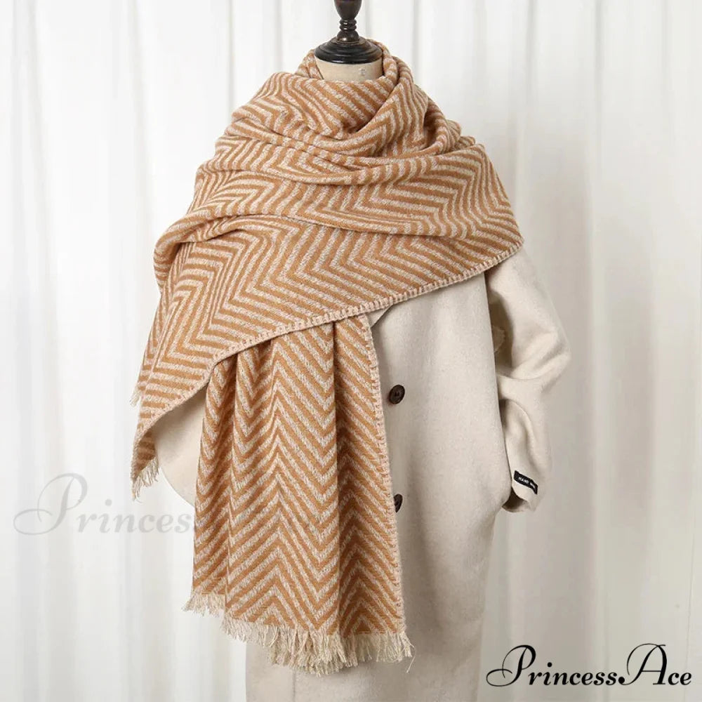 Checkered Pattern Cashmere Winter Travel Scarf Multi Color-10 / 65x200cm scarf-241228