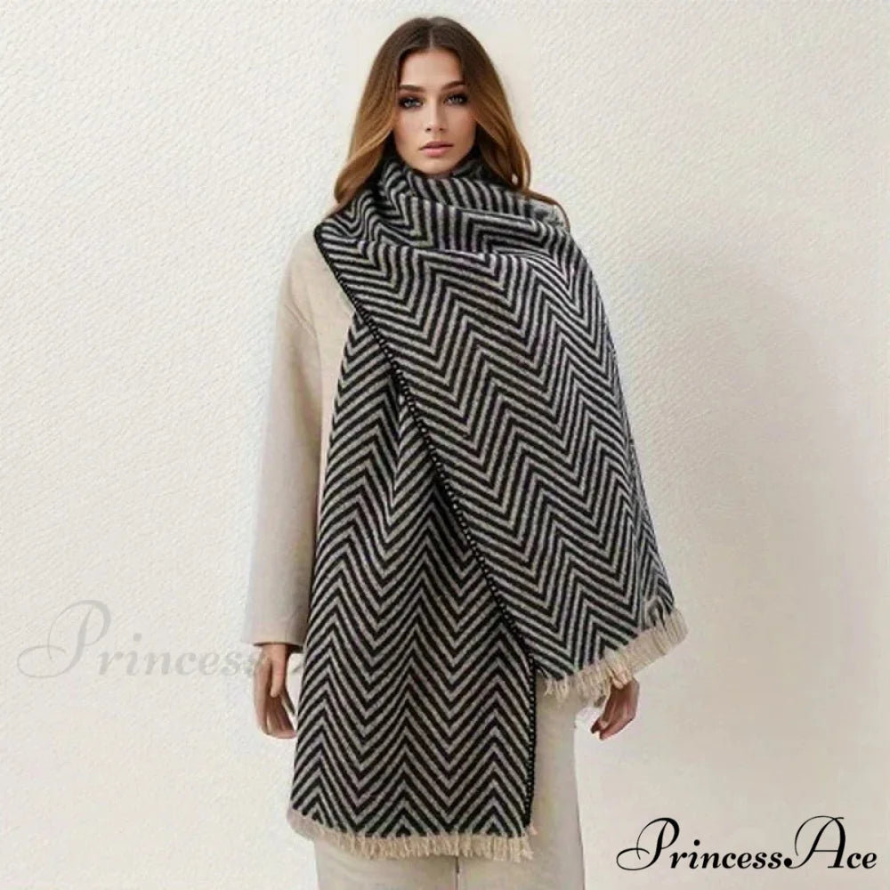 Checkered Pattern Cashmere Winter Travel Scarf Multi Color12 / 65x200cm scarf-241228