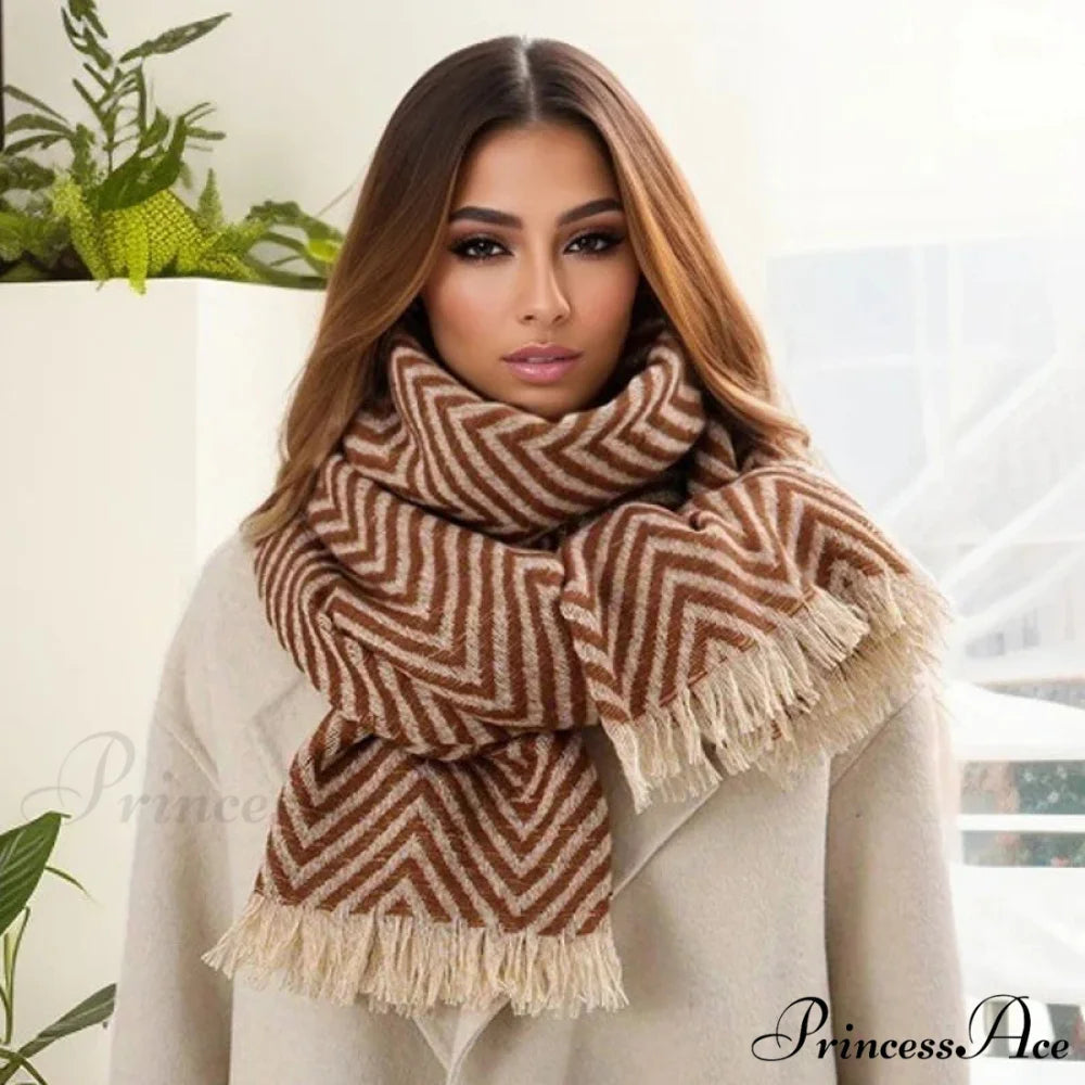 Checkered Pattern Cashmere Winter Travel Scarf Multi Color14 / 65x200cm scarf-241228