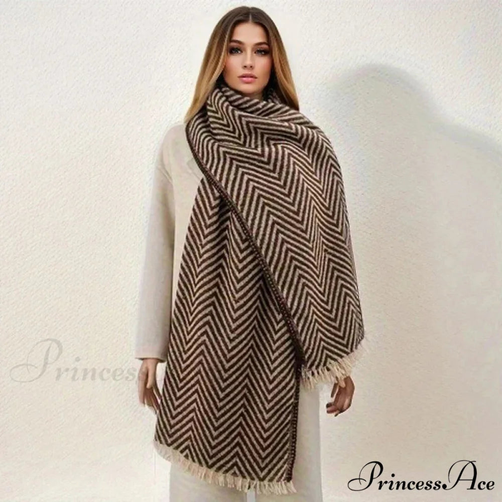 Checkered Pattern Cashmere Winter Travel Scarf Multi Color4 / 65x200cm scarf-241228