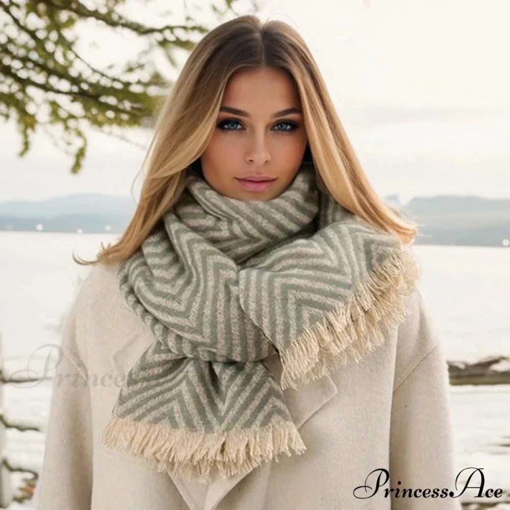 Checkered Pattern Cashmere Winter Travel Scarf Multi Color7 / 65x200cm scarf-241228