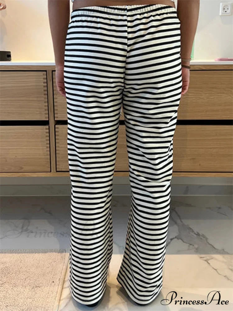 Checkered Pattern Wide Leg Informal Spring Summer Pant pant-250223