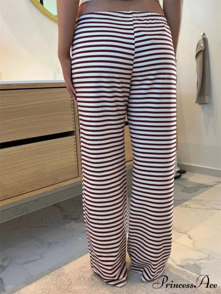 Checkered Pattern Wide Leg Informal Spring Summer Pant pant-250223