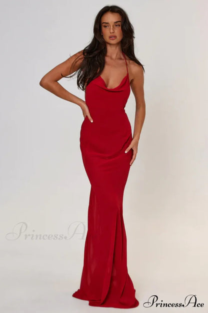 Chelsea Elegant Maxi Dress S / Red