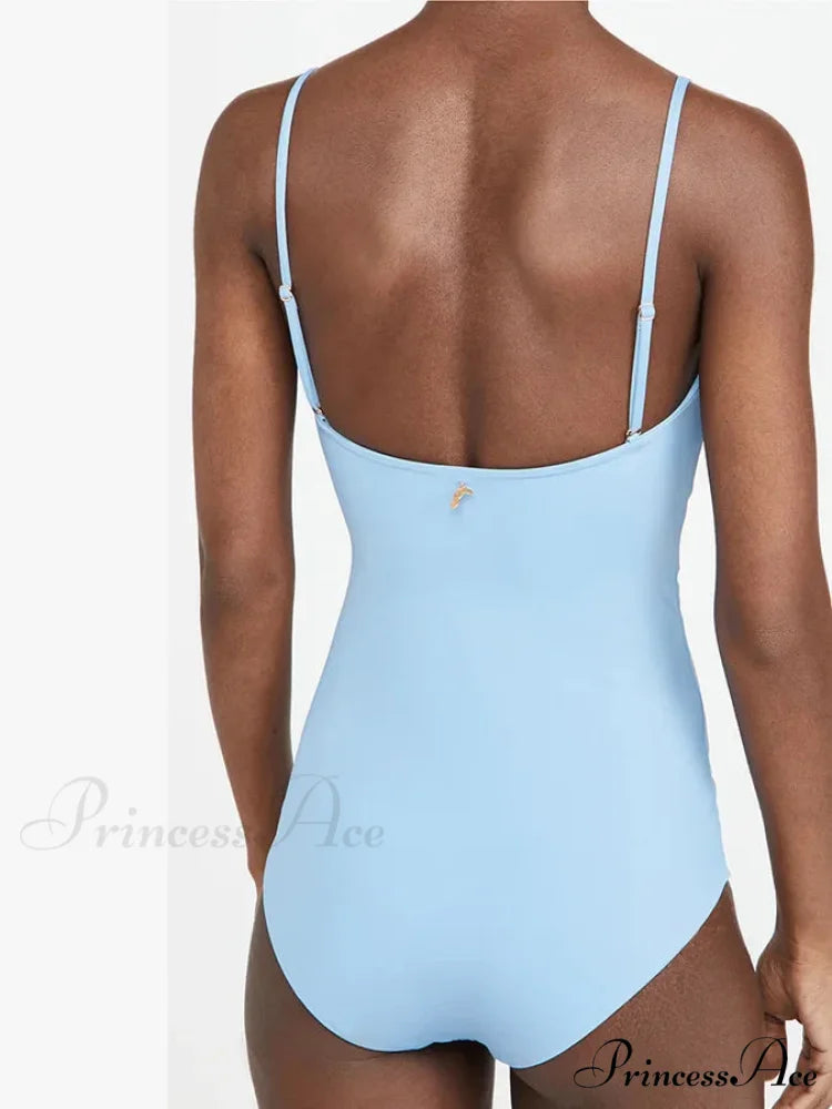 Chest Tie Halter One Piece Swimsuit onepiece-250223