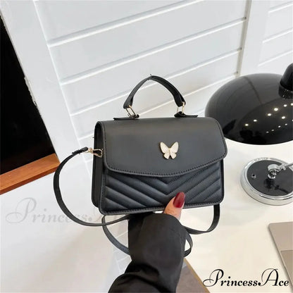 Chic Butterfly Embroidery Faux Leather Purse handbag-250126