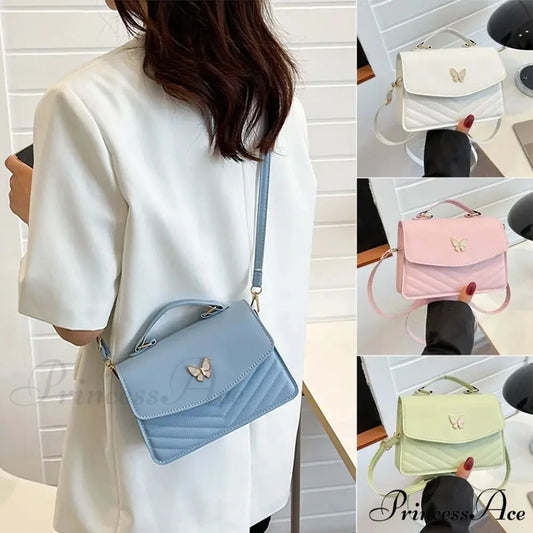 Chic Butterfly Embroidery Faux Leather Purse handbag-250126