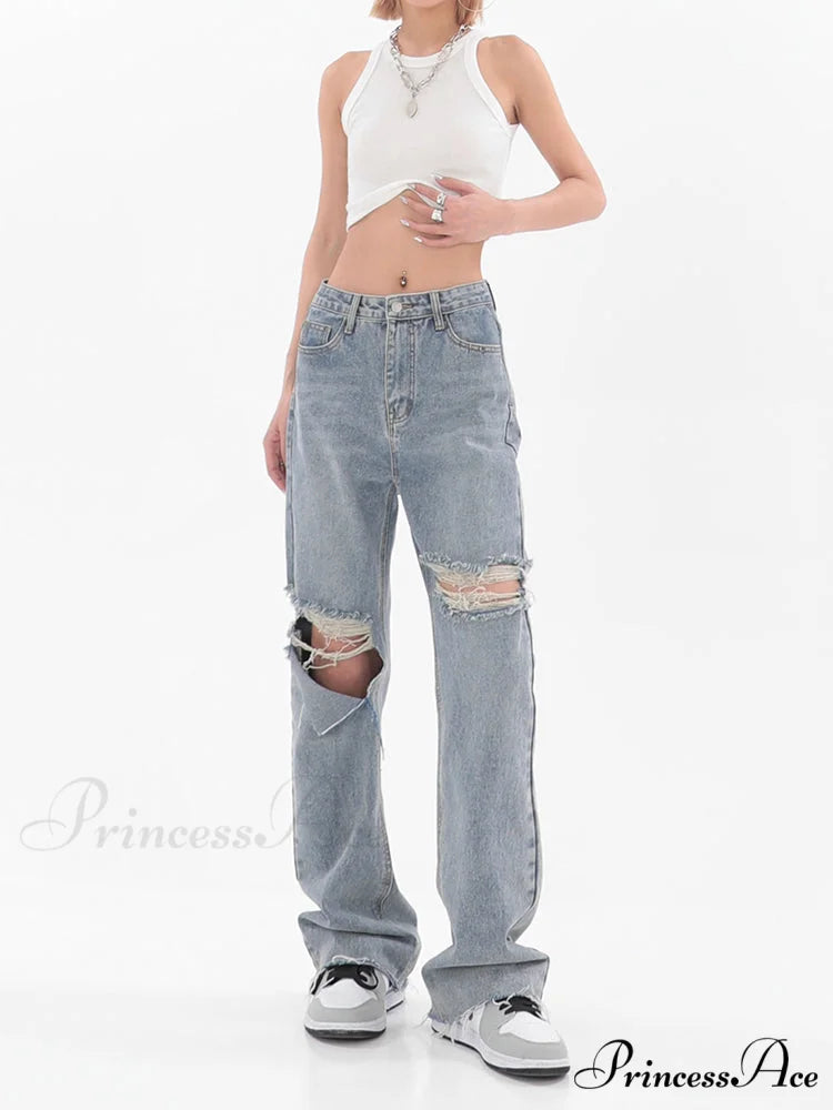 Chic Casual Y2k Ripped Jeans