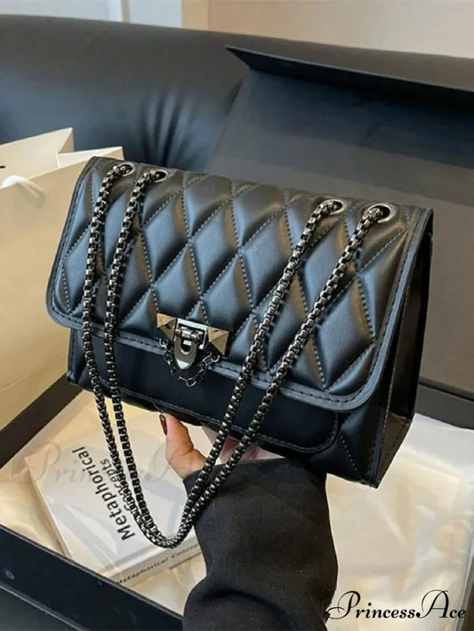 Chic Diamond Grid Crossbody Shoulder Bag shoulder-250126