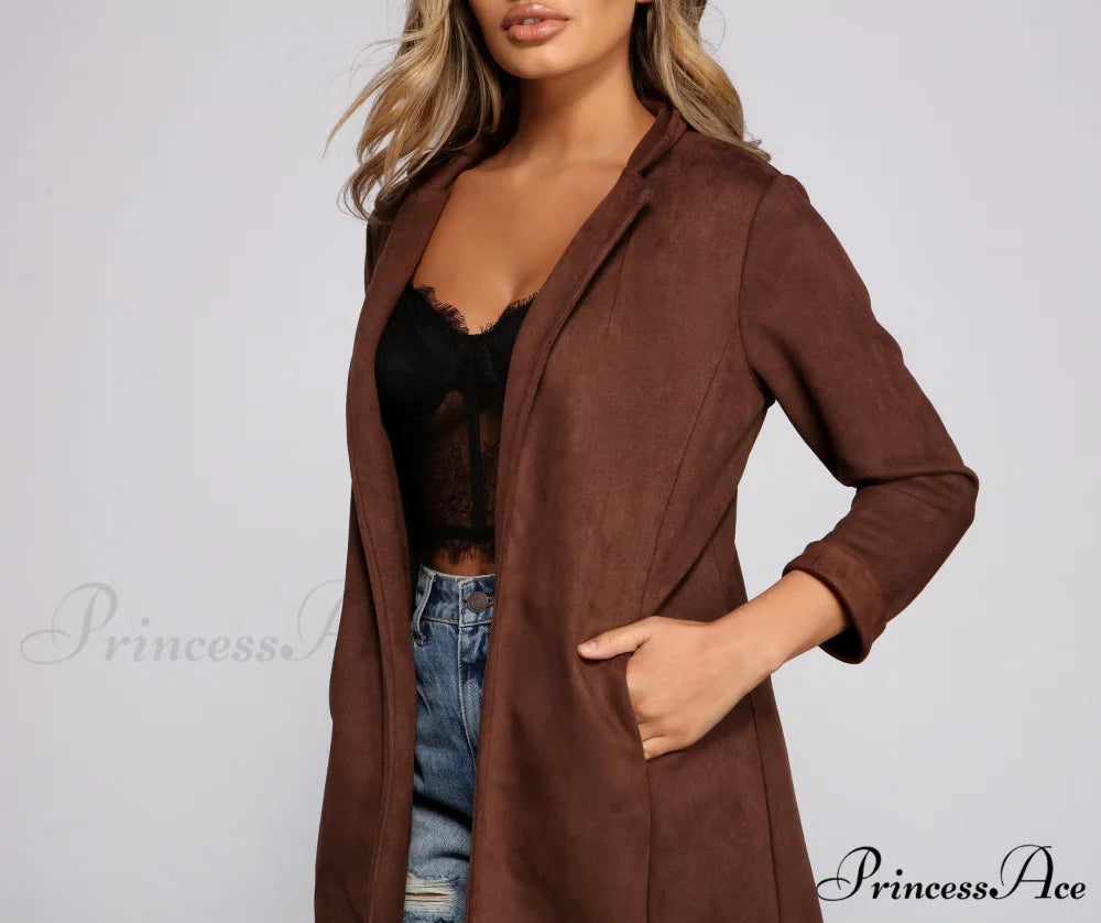 Chic Faux Suede Blazer