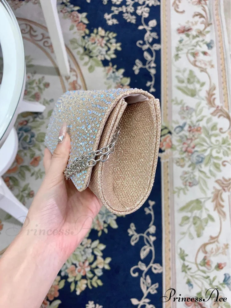 Chic Glittering Gemstone Dinner Banquet Envelope Bag clutchbag-250126