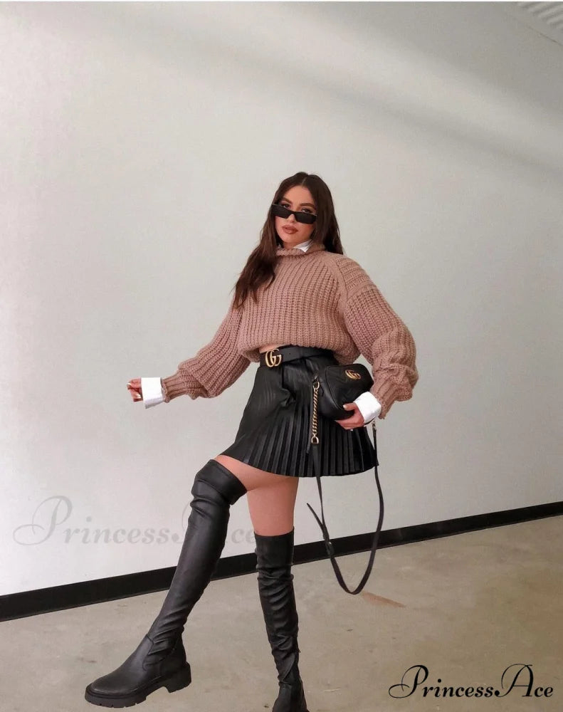 Chic High Waisted Sexy A-line Mini Fashion Skirt