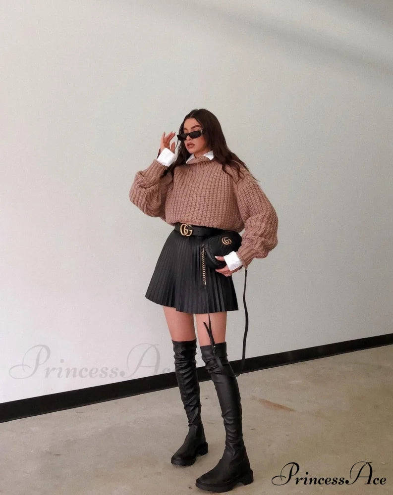 Chic High Waisted Sexy A-line Mini Fashion Skirt