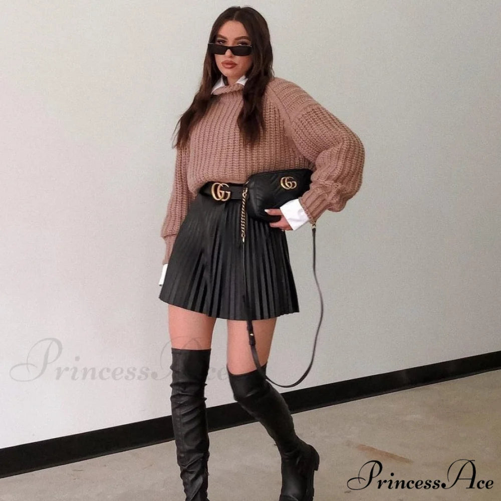 Chic High Waisted Sexy A-line Mini Fashion Skirt