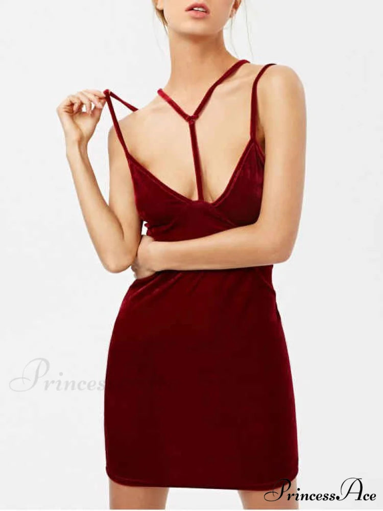 Chic Low - Strappy Gown Velvet Cut
