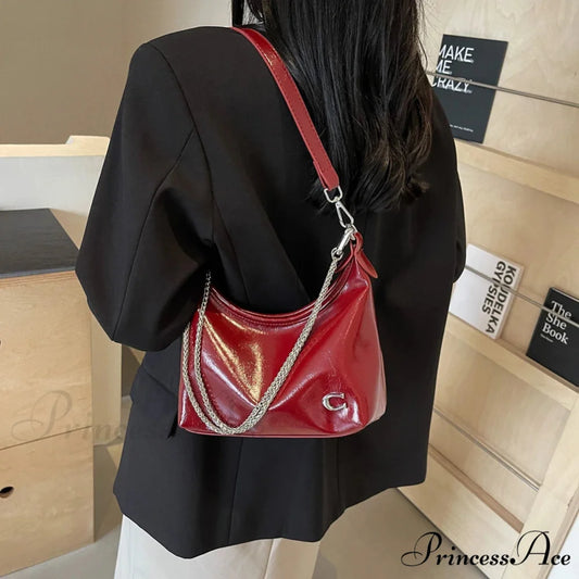 Chic PU Crossbody Bag with Zipper shoulder-250126