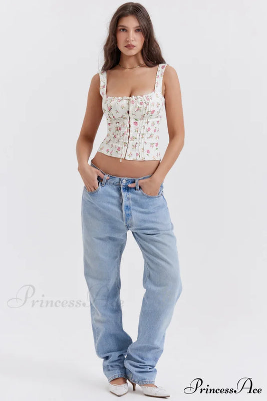 Chic Rose Stylish Print Top