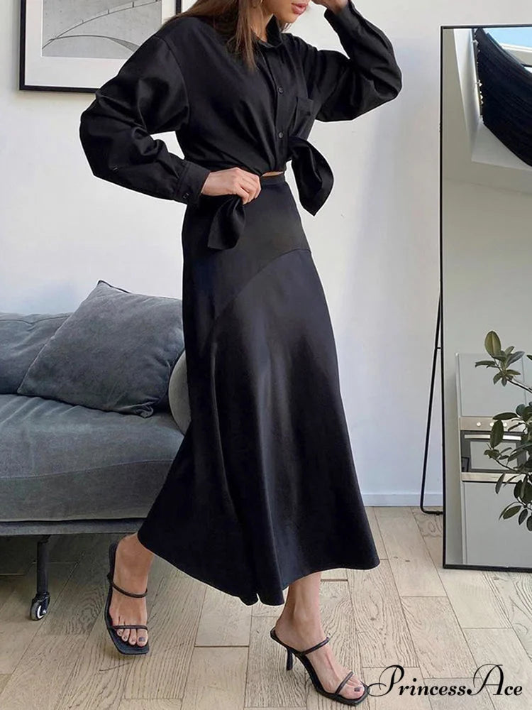 Chic Trumpet Satin Silky Skirt