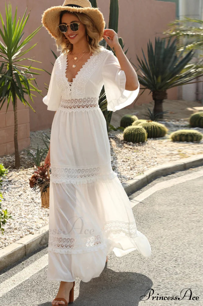 Chic White Stylish Boho Dress