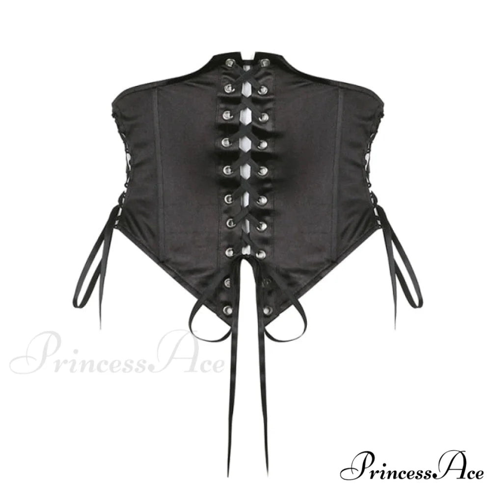 Chiffon Detachable Corset Charming Puff Sleeve Mini Dresses corset-black / L