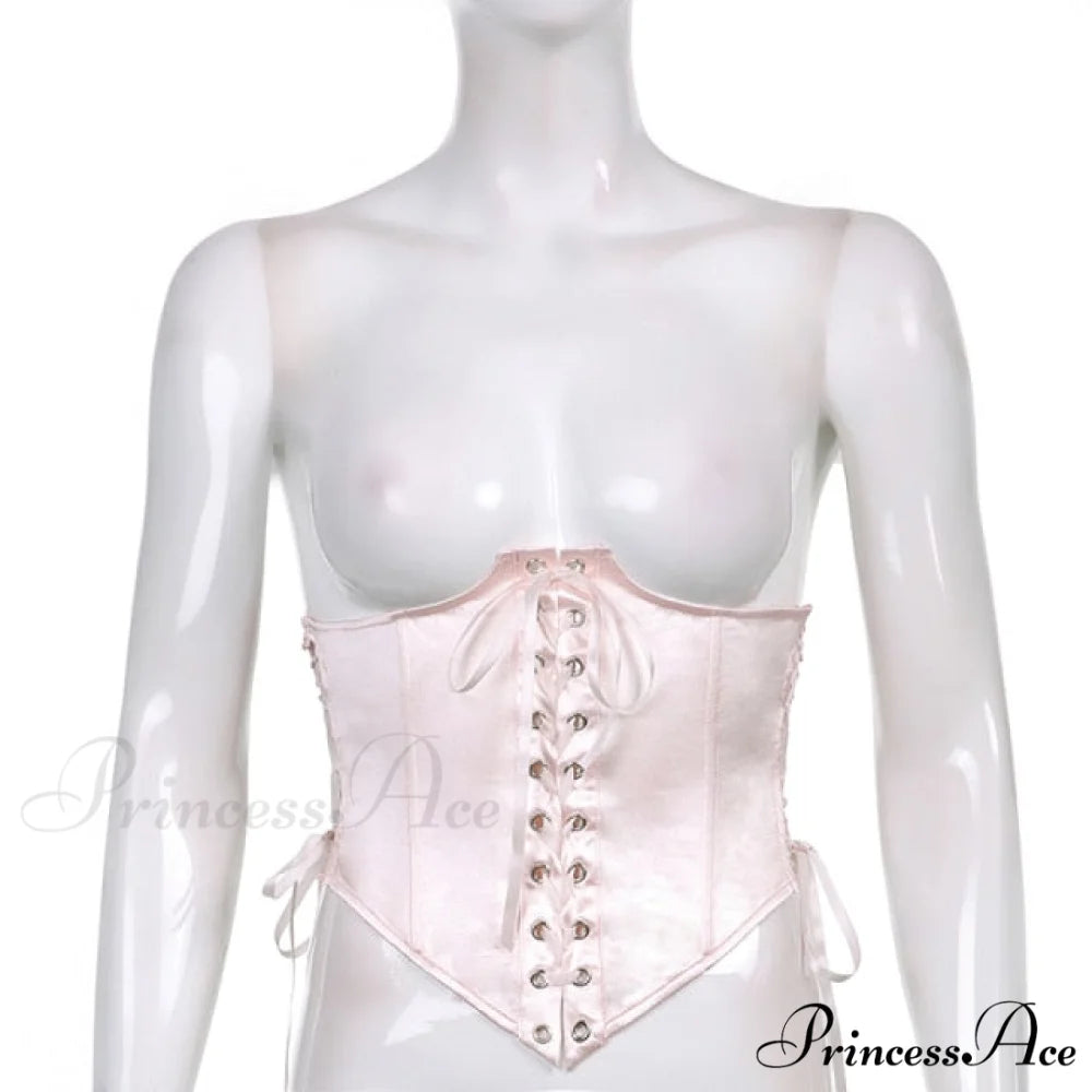 Chiffon Detachable Corset Charming Puff Sleeve Mini Dresses corset-pink / L