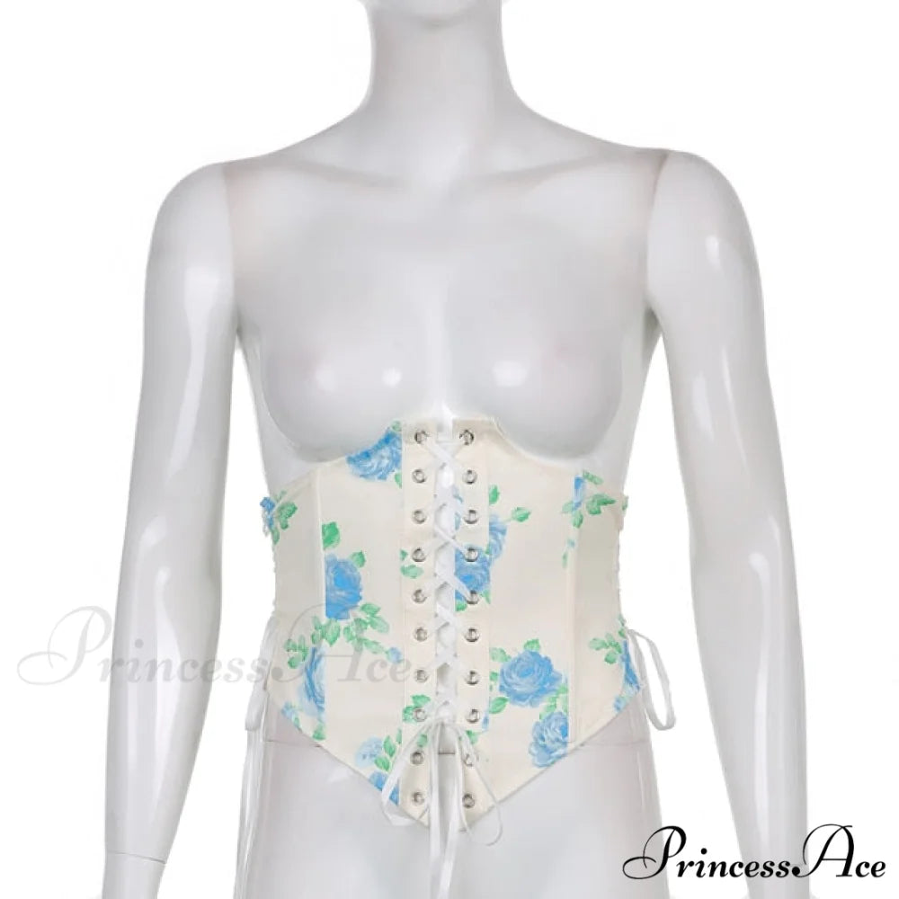 Chiffon Detachable Corset Charming Puff Sleeve Mini Dresses corset-white 2 / L