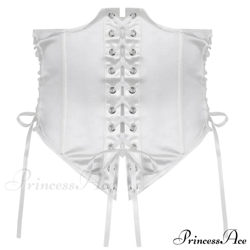 Chiffon Detachable Corset Charming Puff Sleeve Mini Dresses corset-white / L