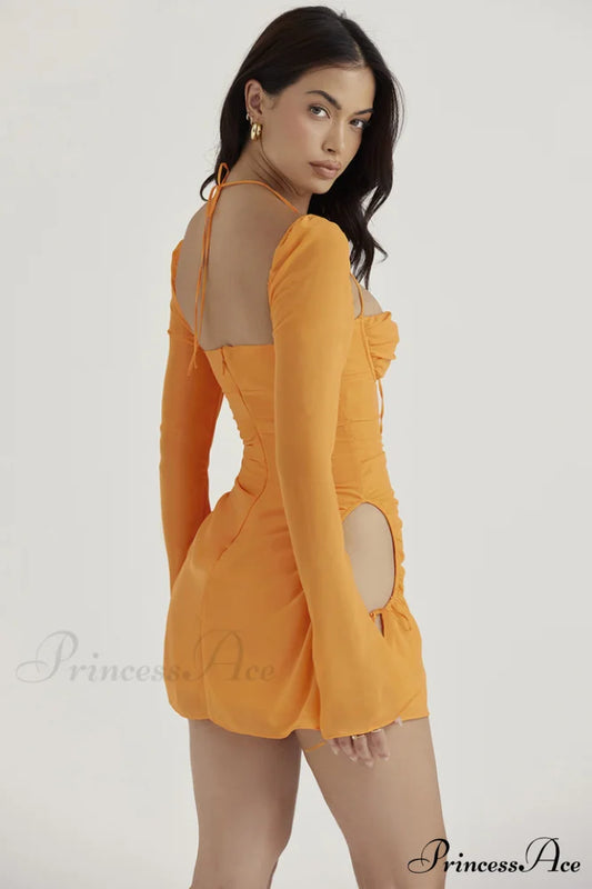 Chiffon Halter Stylish Mini Dress