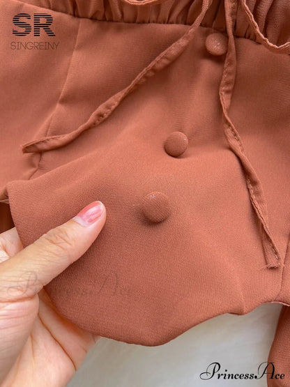 Chiffon Slim Harajuku Sexy Short Blouse