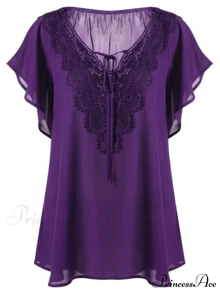 Chiffon Tops Women Blouses Fuchsia / XL