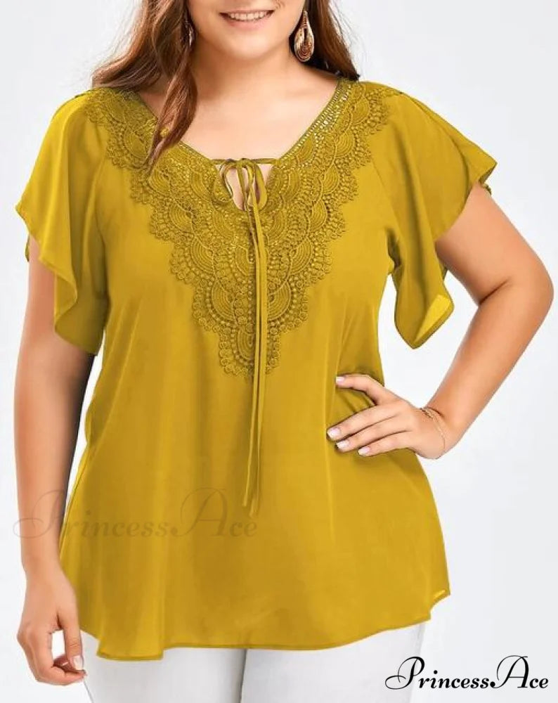 Chiffon Tops Women Blouses Gold / XL