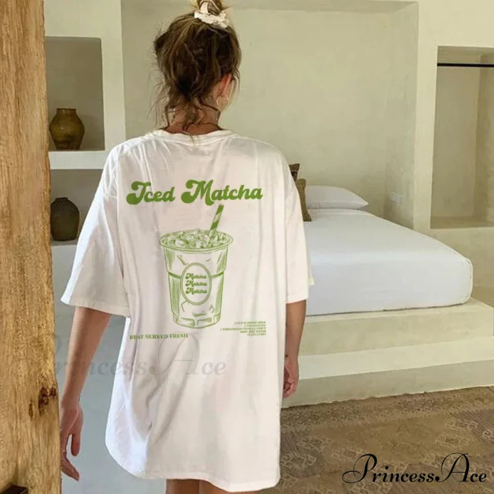 Chilled Matcha Enthusiast Vintage T-shirt WHITE / S t-shirt-250223