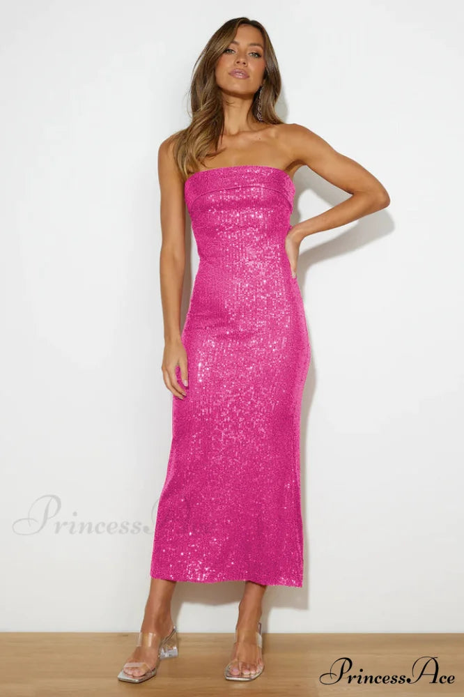 Chilling On My Charming Own Maxi Dress M / Fuchsia