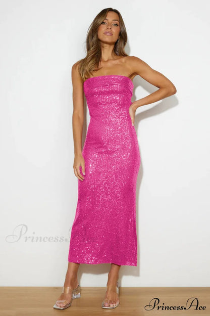 Chilling On My Charming Own Maxi Dress M / Fuchsia