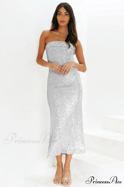 Chilling On My Charming Own Maxi Dress S / Silver