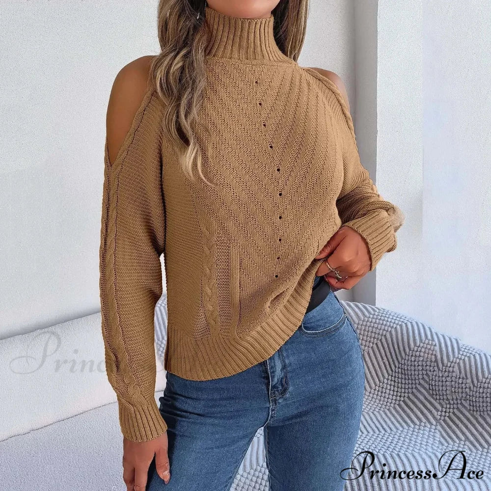 Chilly Disregard Baggy High-neck Sweater Khaki / S swraters-241228