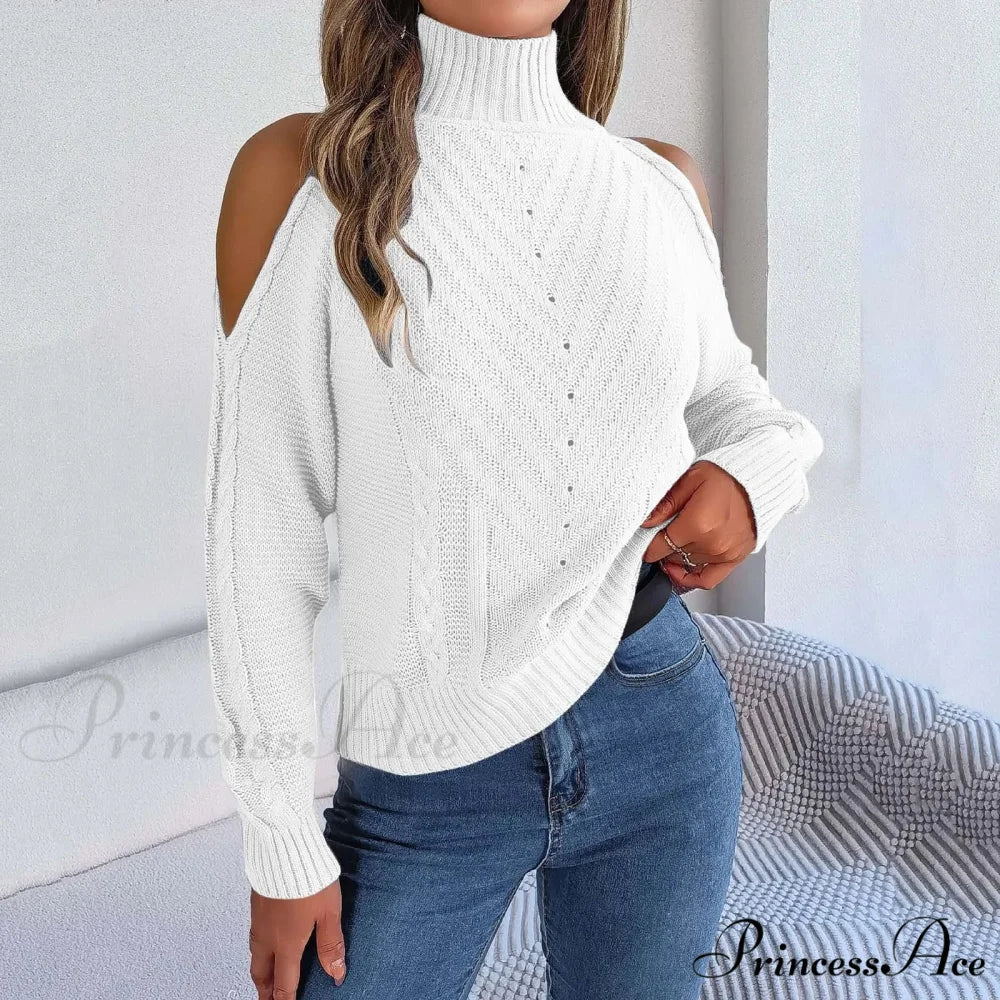 Chilly Disregard Baggy High-neck Sweater White / S swraters-241228