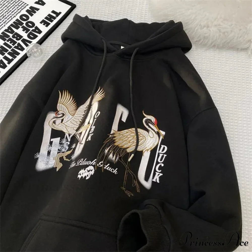 Chinese Heron Pullover Hoodie hoodies-241228