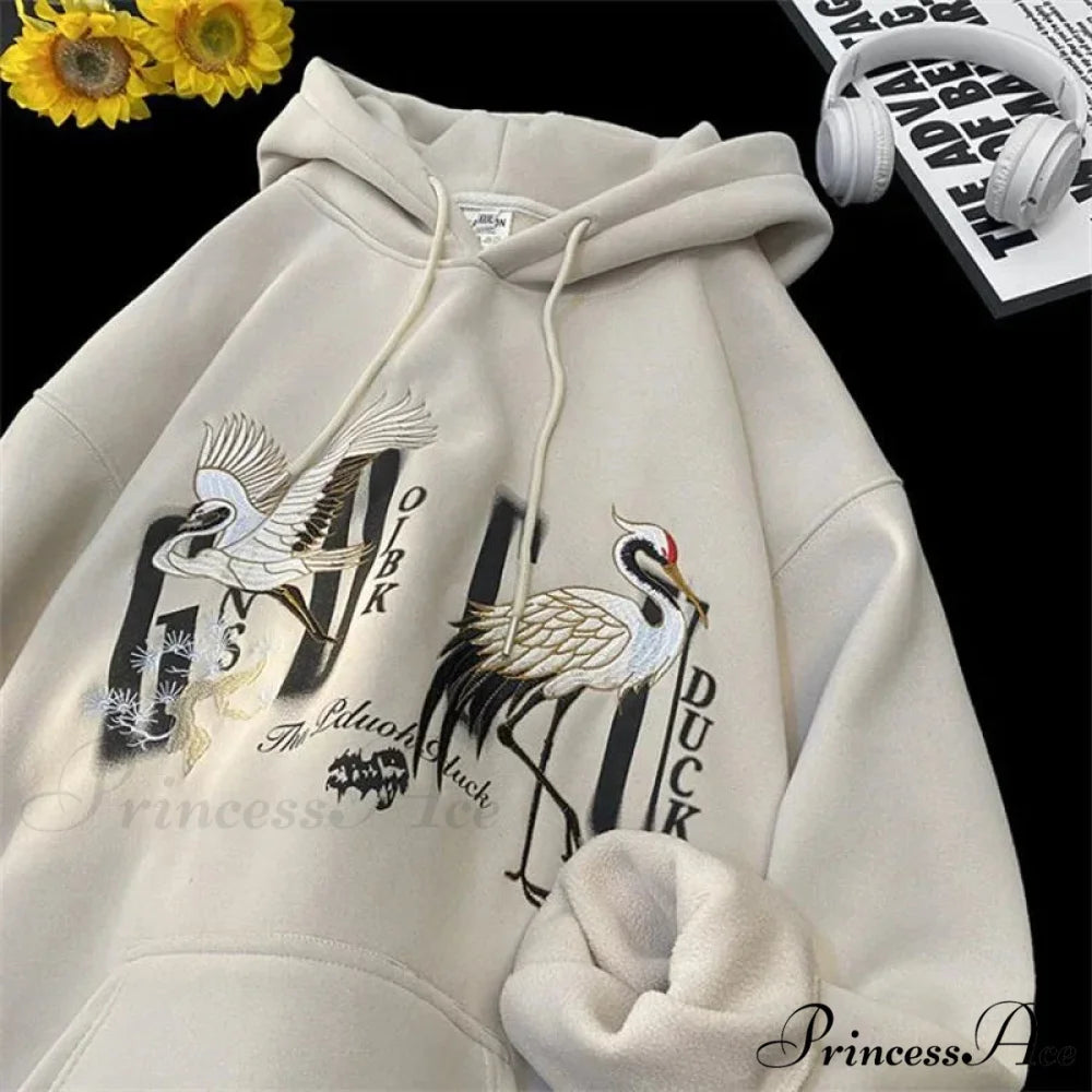 Chinese Heron Pullover Hoodie hoodies-241228