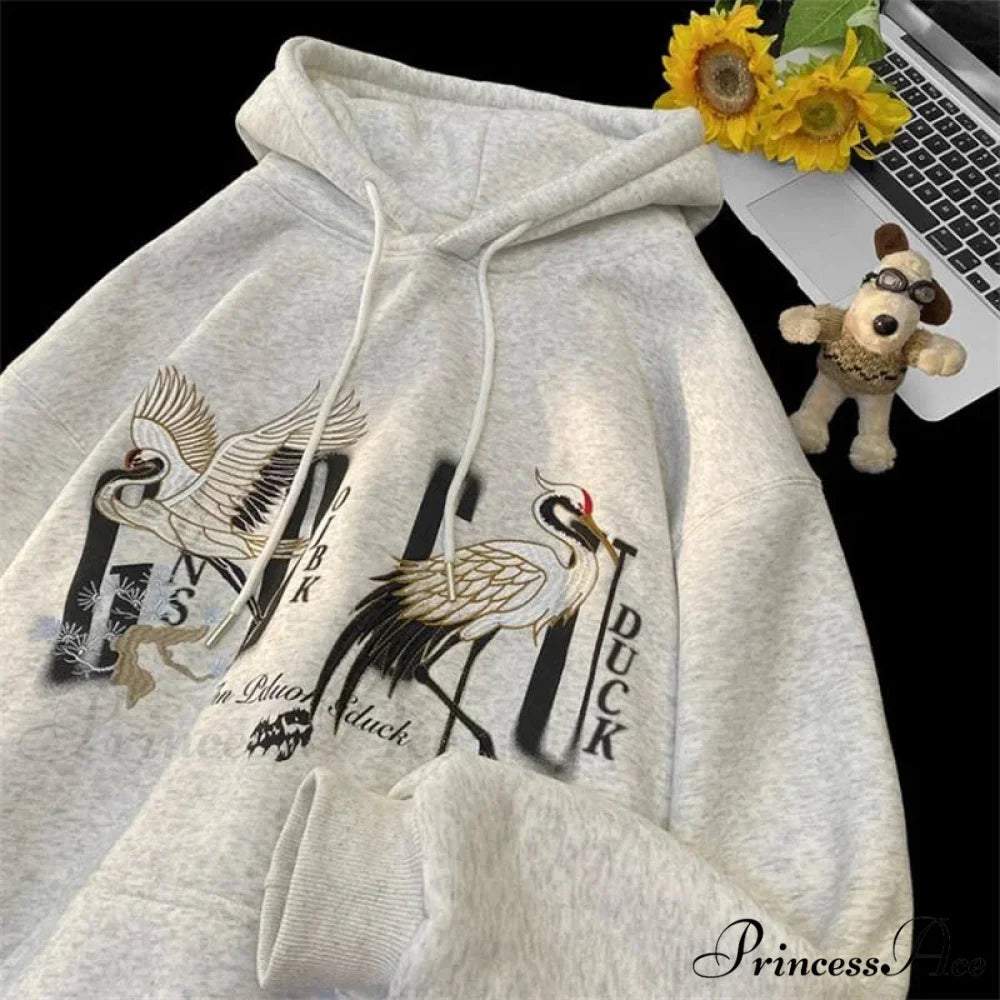 Chinese Heron Pullover Hoodie hoodies-241228