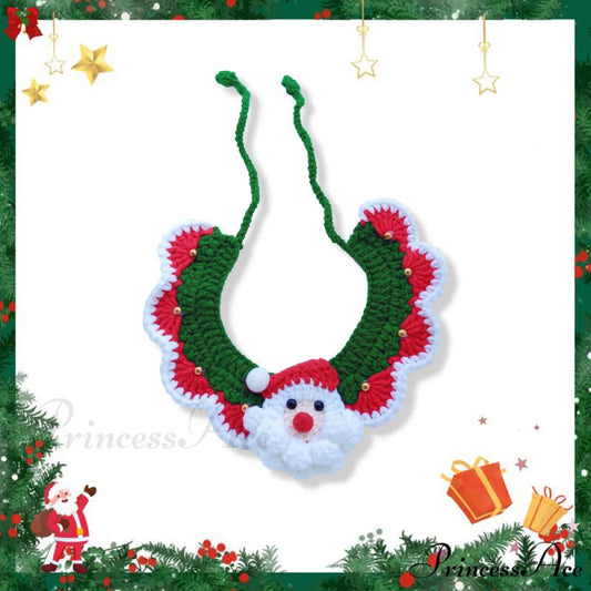 Chrismas Photo Accessories Hand Woven Cat Dog Bibs Santa Claus / 15-20cm